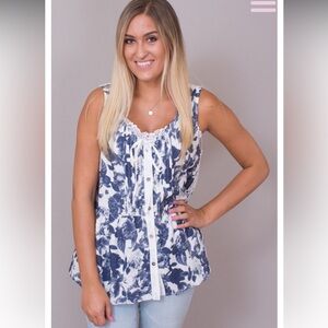 Mystree Cotton Floral Sleeveless Top
